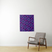 MODERN Mandala COLOR BLUE PINK STAR TAPESTRY Wandkleed (In situ)