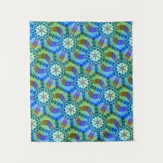 MODERN Mandala COLOR GREEN ROOS TAPESTRY Wandkleed (Voorkant)