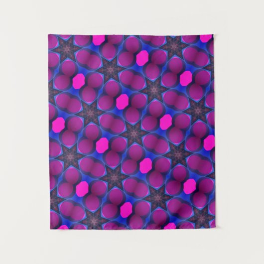 MODERN Mandala COLOR PINK BLUE STAR TAPESTRY Wandkleed (Voorkant)