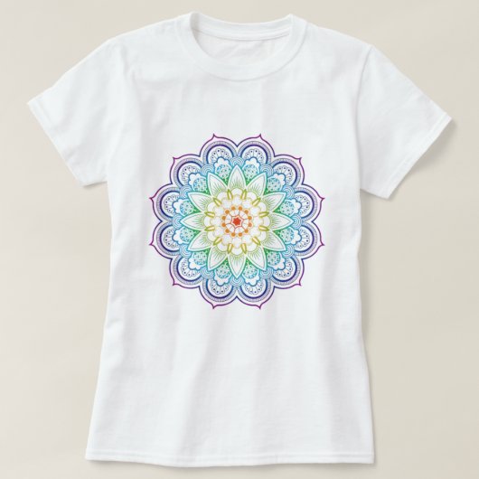 Modern Mandala Coloring Datura Flower T-Shirt (Design voorkant)