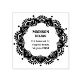 Modern Mandala Custom Name Retouradres Rubberstempel (Afrduk)