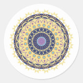 Modern Mandala Eenvoudig Ontwerp Ronde Sticker (Voorkant)