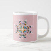 Modern Mandala Floral Blush Pink Bohemian Art Grote Koffiekop (Rechts)