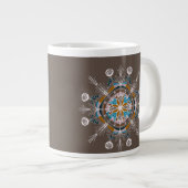 Modern Mandala Floral Blush Pink Boho Art Grote Koffiekop (Voorkant rechts)