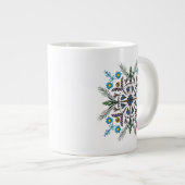 Modern Mandala Floral Greenery Bohemian Art Grote Koffiekop (Voorkant rechts)