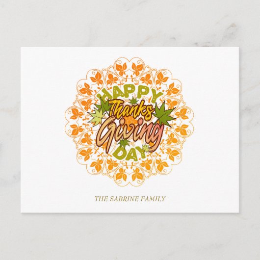 Modern Mandala Foliage Thanksgiving Briefkaart (Voorkant)