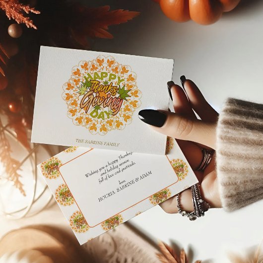 Modern Mandala Foliage Thanksgiving Briefkaart