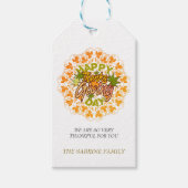 Modern Mandala Foliage Thanksgiving Gift Label Cadeaulabel (Voorkant)