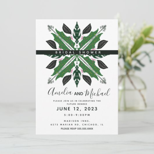 Modern Mandala Handtekening Floral Vrijgezellenfee Kaart (Staand voorkant)