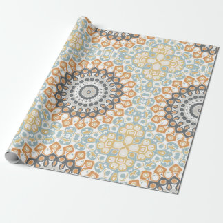 Modern Mandala in Oranje en Blauw Cadeaupapier