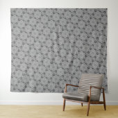 MODERN Mandala KLEINE LIJNEN - ZWART-GRAY Tapestry Wandkleed (In Situ (horizontaal))