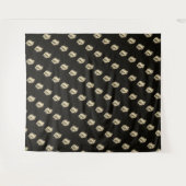 MODERN Mandala KLEINE LIJNEN - ZWARTE GOLDEN EYE Wandkleed (Voorkant (horizontaal))