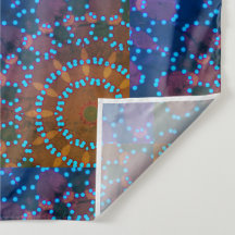 MODERN Mandala LINES - BLUE-GREEN - ROOS Tapestry