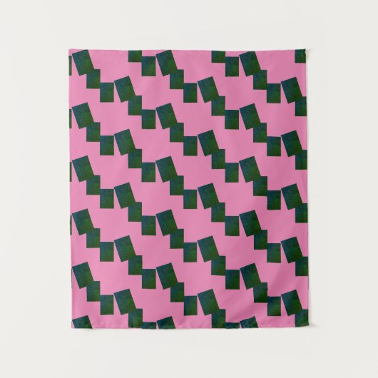 MODERN Mandala LINES -PINK -BLUE-GREEN Tapestry Wandkleed (Voorkant)