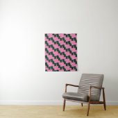 MODERN Mandala LINES -PINK -BLUE-GREEN Tapestry Wandkleed (In situ)