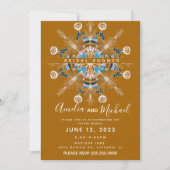 Modern Mandala Mustard Boho Art Vrijgezellenfeest Kaart (Voorkant)