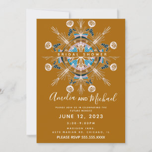 Modern Mandala Mustard Boho Art Vrijgezellenfeest Kaart
