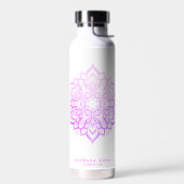Modern Mandala Paarse Roze Boho Spiritueel Waterfles (Links)