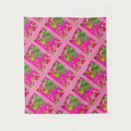 MODERN Mandala - PINK GREEN TREE Tapestry Wandkleed