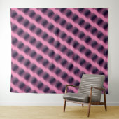MODERN Mandala SMALL LINES - BLACK-PINK Tapestry Wandkleed (In Situ (horizontaal))