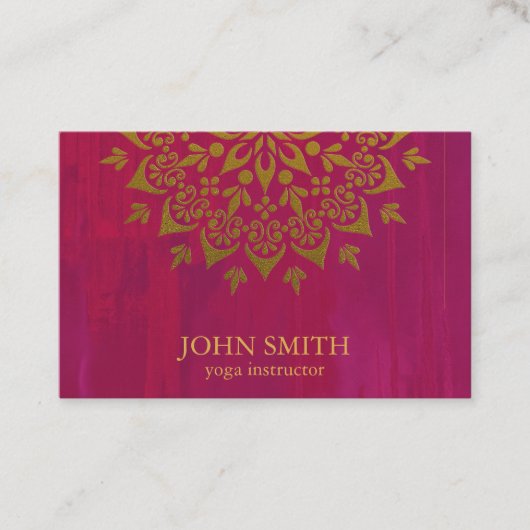 Modern Mandala Yoga Instructor Business Ca Visitekaartje (Voorkant)