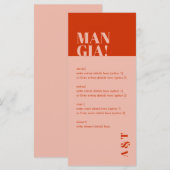 Modern Mangia Italiaans verbrand Oranje huwelijk Menu (Voorkant / Achterkant)