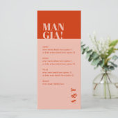 Modern Mangia Italiaans verbrand Oranje huwelijk Menu (Staand voorkant)