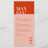 Modern Mangia Italiaans verbrand Oranje huwelijk Menu (Voorkant)