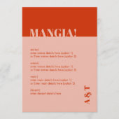Modern Mangia Italy Burnt Oranje Weddenschap Menu (Voorkant)