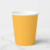 Modern Mango Yellow Plain Solid Color Papieren Bekers (Achterkant)