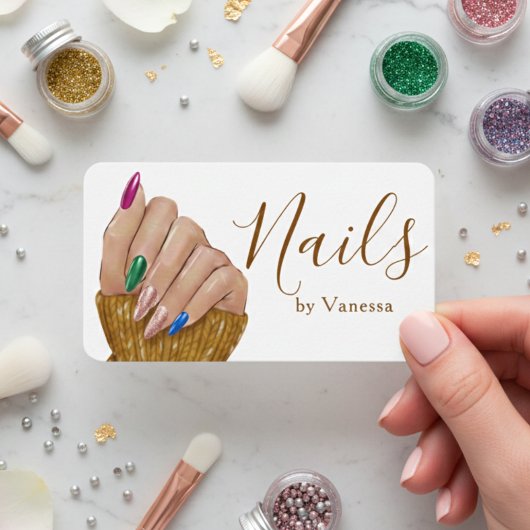 Modern Manicurist Design Clean Nail Artist Visitekaartje
