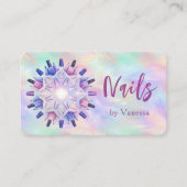 Modern Manicurist Iridescent Opal Stylish Business Visitekaartje (Voorkant)