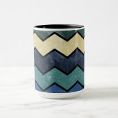 Modern Manly Blue Chevrons Mok (Midden)