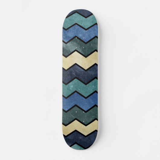 Modern Manly Blue Chevrons Skateboard (Voorkant)