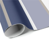 Modern Manly Stripes Blue Taupe Cadeaupapier (Rol Hoek)