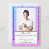 MODERN MANNELIJK AFSTUDEERDER BLUE STARS | AFSTUDE KAART (Voorkant)