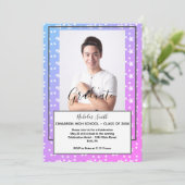 MODERN MANNELIJK AFSTUDEERDER BLUE STARS | AFSTUDE KAART (Staand voorkant)