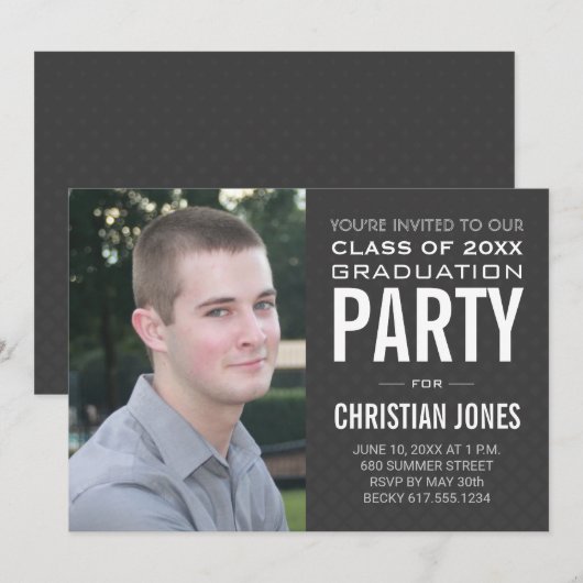 Modern Mannelijk Afstudeerder | Oproep van de Grad Kaart (Voorkant / Achterkant)