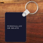 Modern & Mannelijk Navyblauw Muziekinviool Ontwerp Sleutelhanger (Achterkant)