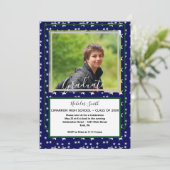 MODERN MANNELIJKE AFSTUDEERDER STARS BLUE | GRADUT KAART (Staand voorkant)
