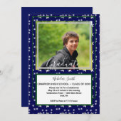 MODERN MANNELIJKE AFSTUDEERDER STARS BLUE | GRADUT KAART (Voorkant / Achterkant)