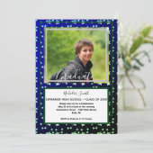 MODERN MANNELIJKE AFSTUDEERDER STARS BLUE | GRADUT KAART (Staand voorkant)