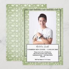 MODERN MANNELIJKE AFSTUDEERDERS GROEN STARS | GRAD KAART