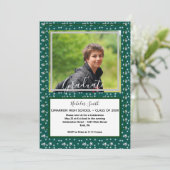 MODERN MANNEN AFSTUDEERDER STARS GROEN | GRADUTIS  KAART (Staand voorkant)