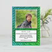 MODERN MANNEN AFSTUDEERDER STARS GROEN | GRADUTIS KAART (Staand voorkant)