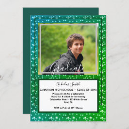 MODERN MANNEN AFSTUDEERDER STARS GROEN | GRADUTIS  KAART