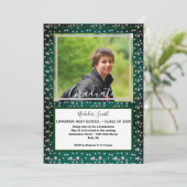 MODERN MANNEN AFSTUDEERDER STARS GROEN | GRADUTIS  KAART (Staand voorkant)