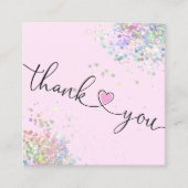 modern manuscript holographic dank u voor uw orde vierkante visitekaartje (Voorkant)