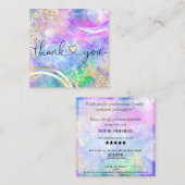 modern manuscript holographic dank u voor uw orde vierkante visitekaartje (Voorkant / Achterkant)