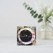 modern manuscript holographic dank u voor uw orde vierkante visitekaartje (Staand voorkant)